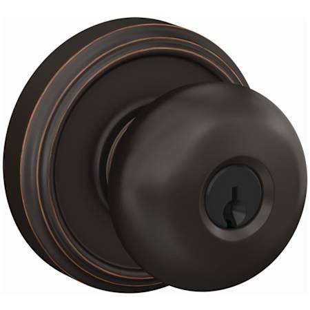 Schlage Custom Plymouth Passage or Privacy Door Lever Set with Indy Trim Aged Bronze