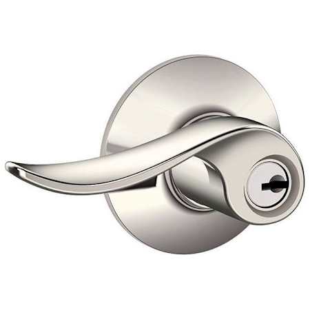 Schlage Sacramento Single Cylinder Keyed Entry Door Lever Set Polished Nickel