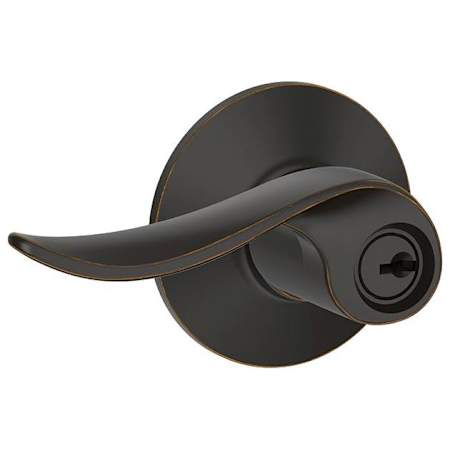 Schlage Sacramento Single Cylinder Keyed Entry Door Lever Set Aged Bronze