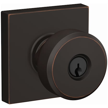 Schlage Custom Swanson Single Cylinder Keyed Entry Door Knob Set with Collins Trim Aged Bronze