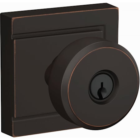 Schlage Custom Swanson Passage or Privacy Door Knob Set with Upland Trim Aged Bronze
