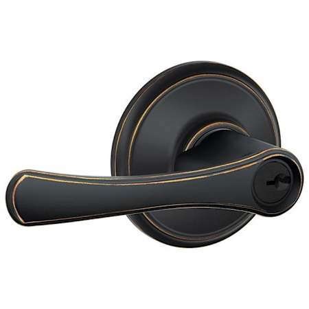 Schlage Avila Single Cylinder Keyed Entry Door Lever Set Aged Bronze