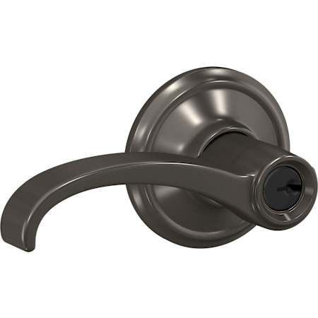 Schlage Custom Whitney Single Cylinder Keyed Entry Door Lever Set with Georgian Trim Black Stainless