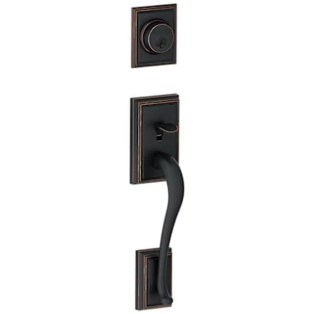 Schlage Addison Single Cylinder Exterior Entrance Handleset from the F-Series Aged Bronze