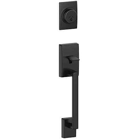 Schlage Century Single Cylinder Exterior Entrance Handleset from the F-Series Matte Black