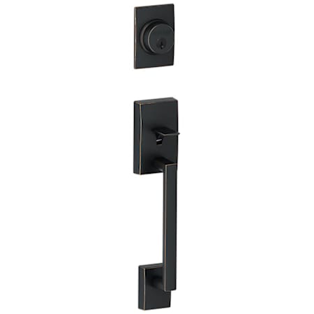 Schlage Century Single Cylinder Exterior Entrance Handleset from the F-Series Aged Bronze