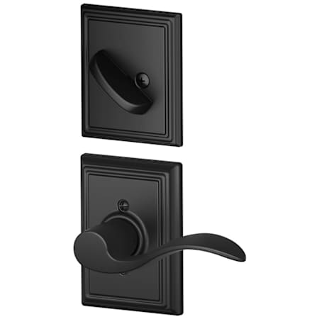Schlage Accent Left Handed Single Cylinder Interior Pack with Decorative Addison Trim - Exterior Handleset Sold Separately Matte Black