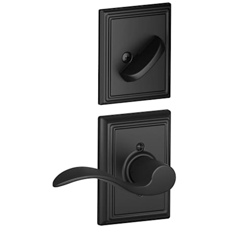 Schlage Accent Right Handed Single Cylinder Interior Pack with Decorative Addison Trim - Exterior Handleset Sold Separately Matte Black