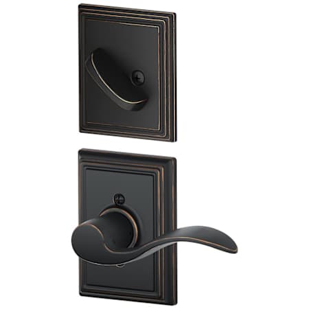 Schlage Accent Left Handed Single Cylinder Interior Pack with Decorative Addison Trim - Exterior Handleset Sold Separately Aged Bronze