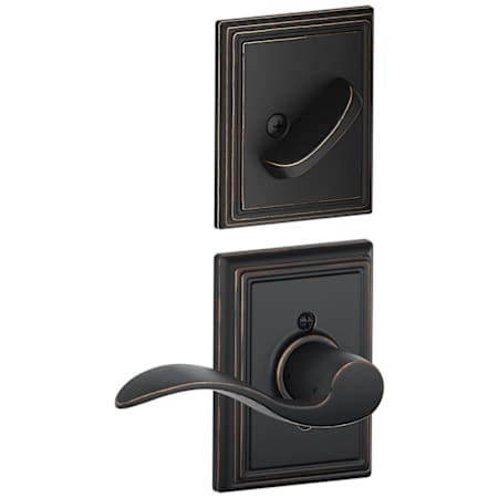 Schlage Accent Right Handed Single Cylinder Interior Pack with Decorative Addison Trim - Exterior Handleset Sold Separately Aged Bronze