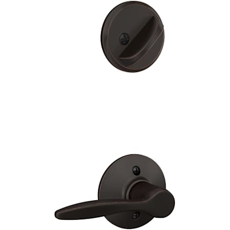 Schlage Delfayo Right Handed Lever Single Cylinder Interior Pack with Round Rose for Handlesets Aged Bronze