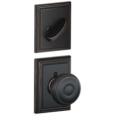 Schlage Georgian Single Cylinder Interior Pack with Decorative Addison Trim - Exterior Handleset Sold Separately Aged Bronze