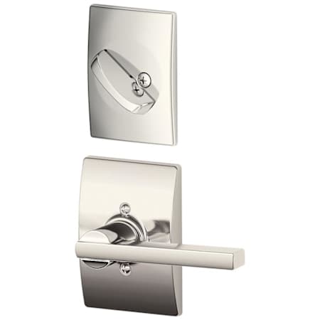 Schlage Latitude Single Cylinder Interior Pack with Decorative Century Trim - Exterior Handleset Sold Separately Polished Nickel