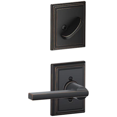 Schlage Latitude Single Cylinder Interior Pack with Addison Rose from the F-Series - Exterior Handleset Sold Separately Aged Bronze