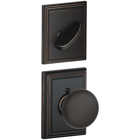 Schlage Plymouth Single Cylinder Interior Pack with Decorative Addison Trim - Exterior Handleset Sold Separately Aged Bronze