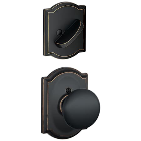 Schlage Plymouth Single Cylinder Interior Pack with Decorative Camelot Trim - Exterior Handleset Sold Separately Aged Bronze
