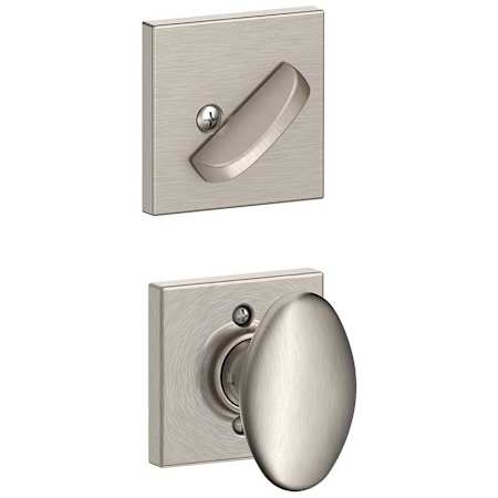 Schlage Sienna Single Cylinder Interior Pack with Decorative Collins Trim - Exterior Handleset Sold Separately Satin Nickel