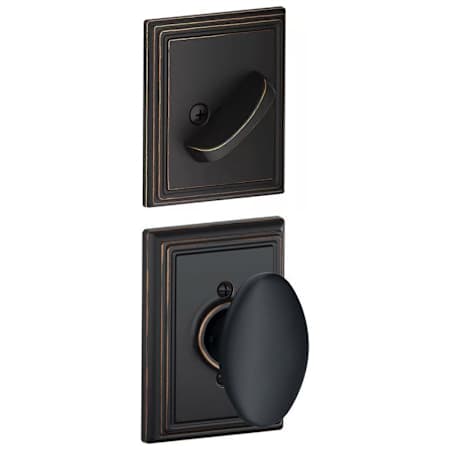 Schlage Siena Single Cylinder Interior Pack with Decorative Addison Trim - Exterior Handleset Sold Separately Aged Bronze