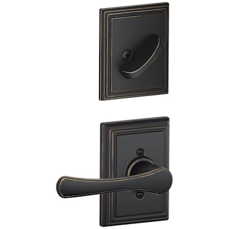 Schlage Avila Single Cylinder Interior Pack with Decorative Addison Trim - Exterior Handleset Sold Separately Aged Bronze