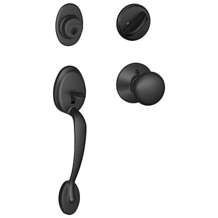Schlage Plymouth Sectional Single Cylinder Keyed Entry Handleset with Plymouth Knob Matte Black