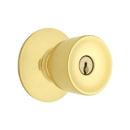 Schlage Storeroom Bell Knobset with Easy Installation and Adjustable Backset Polished Brass