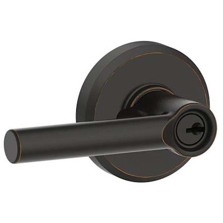 Schlage Broadway Single Cylinder Keyed Entry Storeroom Door Lever Set with Decorative Greyson Trim Aged Bronze