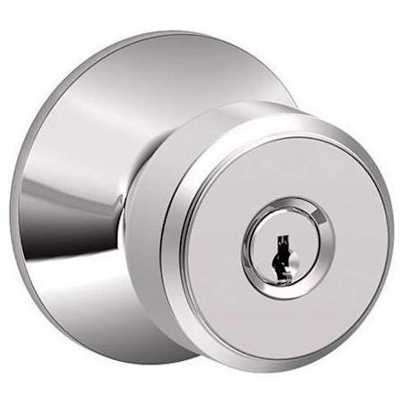 Schlage Browery Single Cylinder Keyed Entry Storeroom Door Knob Set Bright Chrome