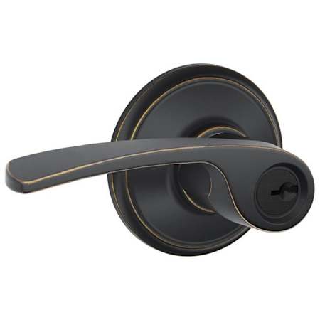 Schlage Merano Left Handed Single Cylinder Keyed Entry Storeroom Door Lever Set Aged Bronze