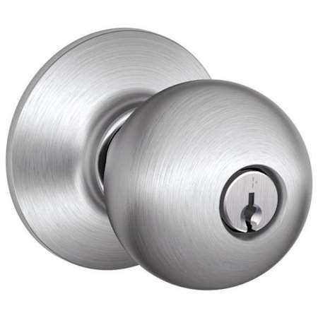 Schlage Orbit Storeroom Door Knob Set Satin Chrome