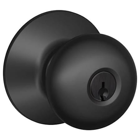 Schlage Plymouth Storeroom Door Knob Set Matte Black