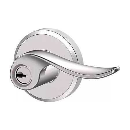 Schlage Sacramento Right Handed Single Cylinder Keyed Entry Storeroom Door Lever Set with Decorative Greyson Trim Bright Chrome