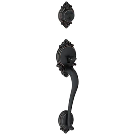 Schlage Brookshire Exterior One-Sided Dummy Handleset - Interior Side Sold Separately Aged Bronze
