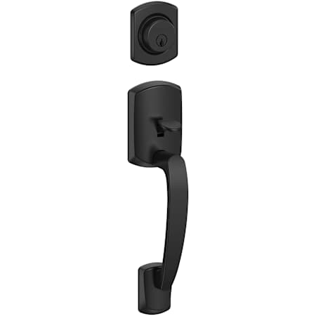 Schlage Greenwich Exterior One-Sided Dummy Handleset - Interior Side Sold Separately Matte Black