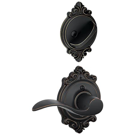 Schlage Accent Right Handed One-Sided Dummy Interior Pack with Brookshire Trim - Exterior Handleset Sold Separately Aged Bronze