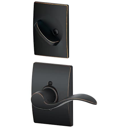 Schlage Accent Left Handed One-Sided Dummy Interior Pack with Century Trim - Exterior Handleset Sold Separately Aged Bronze