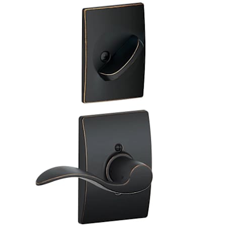 Schlage Accent Right Handed One-Sided Dummy Interior Pack with Century Trim - Exterior Handleset Sold Separately Aged Bronze