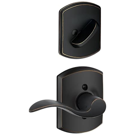 Schlage Accent Right Handed One-Sided Dummy Interior Pack with Greenwich Trim - Exterior Handleset Sold Separately Aged Bronze