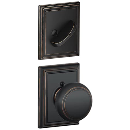 Schlage Andover One-Sided Dummy Interior Pack with Addison Trim - Exterior Handleset Sold Separately Aged Bronze