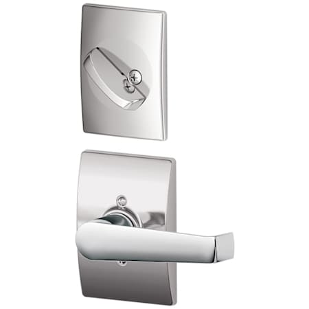 Schlage Elan One-Sided Dummy Interior Pack with Century Trim - Exterior Handleset Sold Separately Bright Chrome