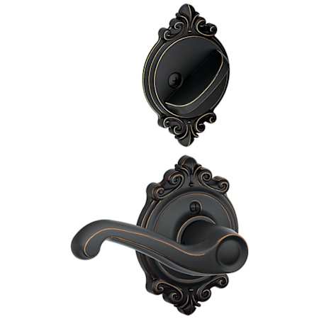 Schlage Flair Right Handed One-Sided Dummy Interior Pack with Brookshire Trim - Exterior Handleset Sold Separately Aged Bronze