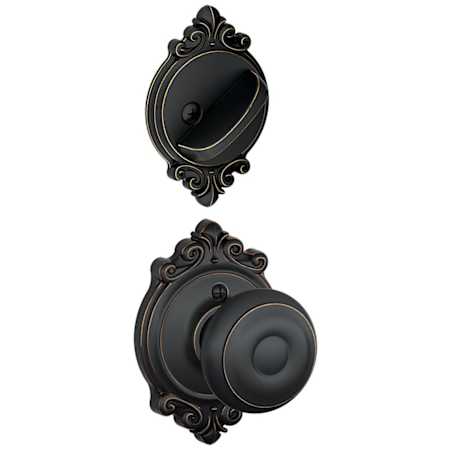 Schlage Georgian One-Sided Dummy Interior Pack with Brookshire Trim - Exterior Handleset Sold Separately Aged Bronze