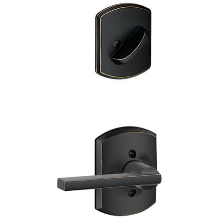 Schlage Latitude One-Sided Dummy Interior Pack with Greenwich Trim - Exterior Handleset Sold Separately Aged Bronze