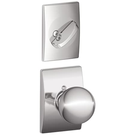 Schlage Orbit One-Sided Dummy Interior Pack with Century Trim - Exterior Handleset Sold Separately Bright Chrome