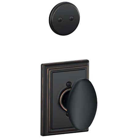 Schlage Siena One-Sided Dummy Interior Pack with Addison Trim - Exterior Handleset Sold Separately Aged Bronze