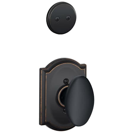 Schlage Siena One-Sided Dummy Interior Pack with Camelot Trim - Exterior Handleset Sold Separately Aged Bronze