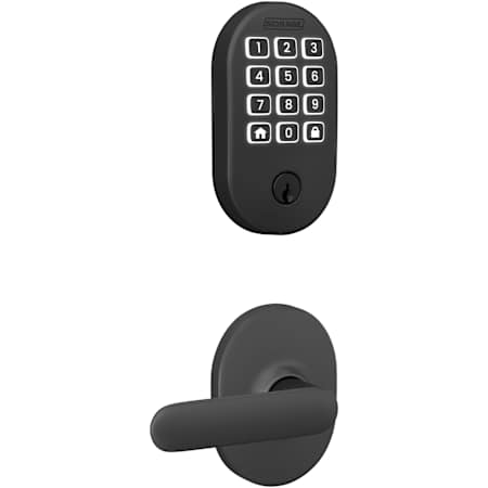 Schlage Arrive Keyless Entry Deadbolt and Davlin Lever Combo Pack with Decorative Remsen Trim Matte Black