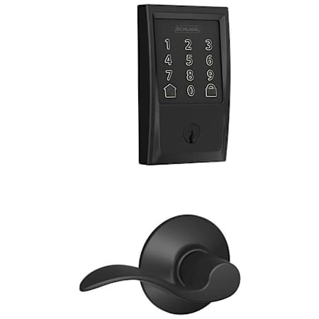 Schlage Encode Century WiFi Enabled Electronic Keypad Deadbolt with Passage Accent Lever Matte Black