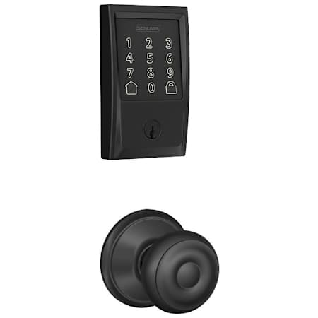Schlage Encode Century WiFi Enabled Electronic Keypad Deadbolt with Passage Georgian Knob Matte Black