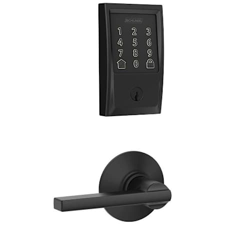 Schlage Encode WiFi Enabled Electronic Keypad Deadbolt with Century Trim and Latitude Lever Set Matte Black