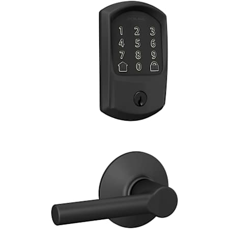 Schlage Encode Greenwich Electronic Keyless Entry Deadbolt Combo Pack with Broadway Interior Lever and Decorative Plymouth Trim Matte Black